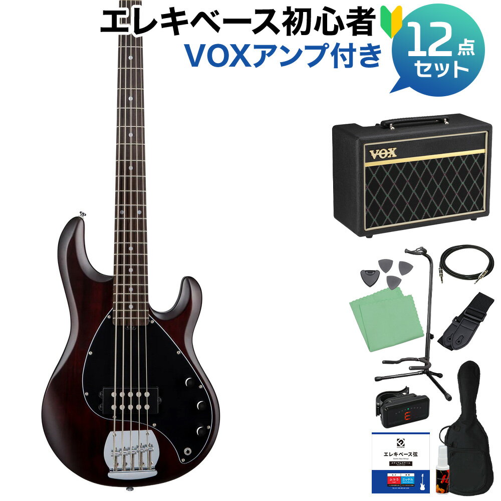 STERLING by Musicman STINGRAY RAY5 WS 5弦ベース初心者12点セット 【VOXアンプ付】 アクティブ スターリン 【初心者セット】