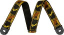 Fender Quick Grip Locking End Strap Black Yellow and Brown 2