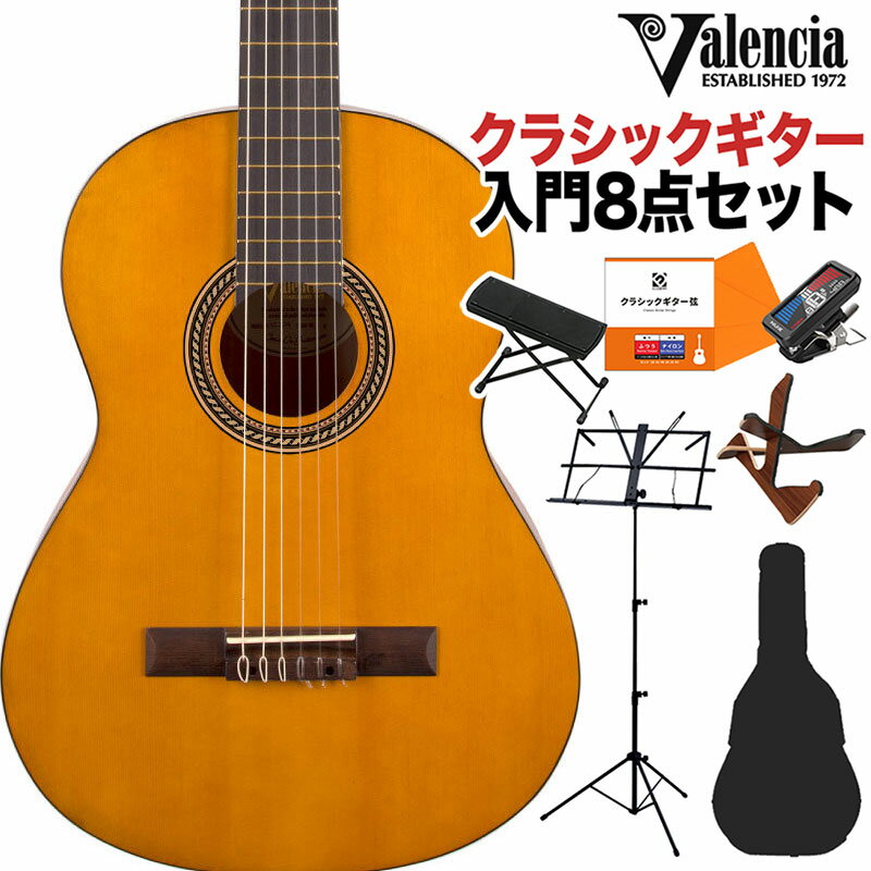 Valencia VC204 クラシックギター初心者8点セット クラシックギター バレンシア