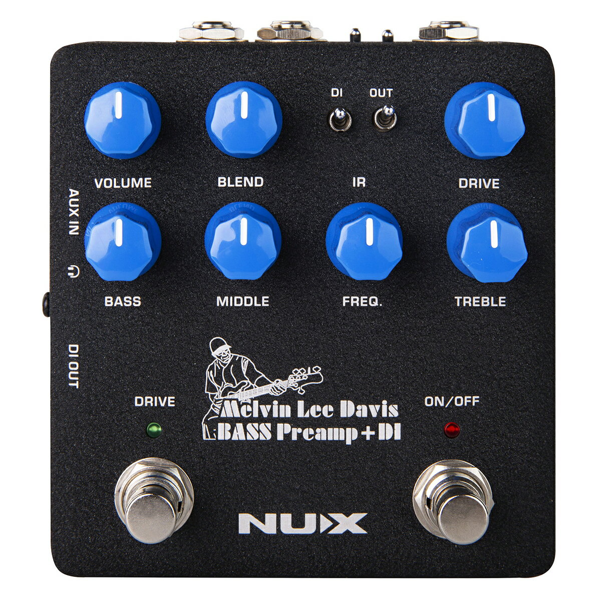 メルヴィン・デイヴィスとNUXが共同で開発！「MLD Bass Preamp + DI」【特徴】チャカ・カーンやリー・リトナーなど多くのトップアーティストのベースを担当してきた「メルヴィン・デイヴィス」とNUXが共同で開発し作り上げた「MLD Bass Preamp + DI」。このペダルの多彩な機能は、彼の経験を基に完成されました。中音域の周波数帯が調整可能な3バンドEQ、ブレンドコントロールを備えたドライブ、IRスピーカーキャビネットシミュレーター(IRローダー)を搭載し、ノイズゲートまで内蔵しています。USBケーブルでPCと接続し「MLD Bass Preamp Editor Software」を使用する事で、より多様な使い方が可能です。このペダルは、プリアンプとして、DIボックスとして、IRローダーとして、さらにオーディオインターフェースとしても使う事ができます。【特徴2】- Middle の周波数帯を 160Hz (Low mid) ~ 1000Hz(High mid) で設定可能な 3 バンド EQ。- クリーンとオーバードライブサウンドのブレンドコントロールが可能。- ノイズゲート内蔵。- IR スピーカーキャビネットシミュレーターを搭載。- メインアウトプットに加え、ドライシグナルを出力するスルーアウトプット、XLR DI アウトプットも装備。- AUX IN、ヘッドフォンアウト端子も備え、練習にも最適。- Micro-B USB ケーブル (別売。データ通信が可能な USB ケーブルをご用意ください。) を使用し、コンピューターと接続。USB オーディオインターフェイスとしての使用や、リアンプにも対応。- 専用フリーソフト「MLD Bass Preamp Editor Software」を使用し PC 上でペダルの設定、2 つのアンプモデルや 4 つのスピーカーキャビネットシミュレーターの選択、IR データ(48 kHz / 24-bit, 1024 Samples)のロードも 4 つまで可能。【詳細情報】Sampling Frequency: 48KHzA/D Resolution: 32bitFrequency Response: 20Hz-20000Hz ±1dBNoise level: -93dBu (A-Weighted)Dynamic Range: 100dBMaximum input level: +14dBuMaximum output level: +14dBuCurrent Draw: 小なり150mAPower: DC9V, センターマイナス(300mA 以上推奨)JANコード：6936257207340