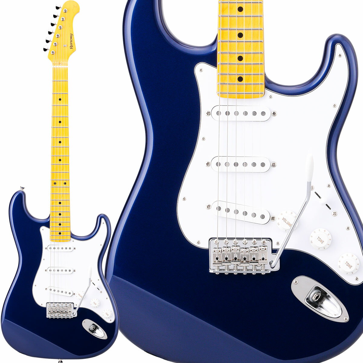 【純国産ギター】 HISTORY HST/m-Standard MBL Metallic Blue ハムバッカー切替可能 アルダーボディ エレキギター ストラトキャスター ヒストリー 3年保証 日本製 Standard series