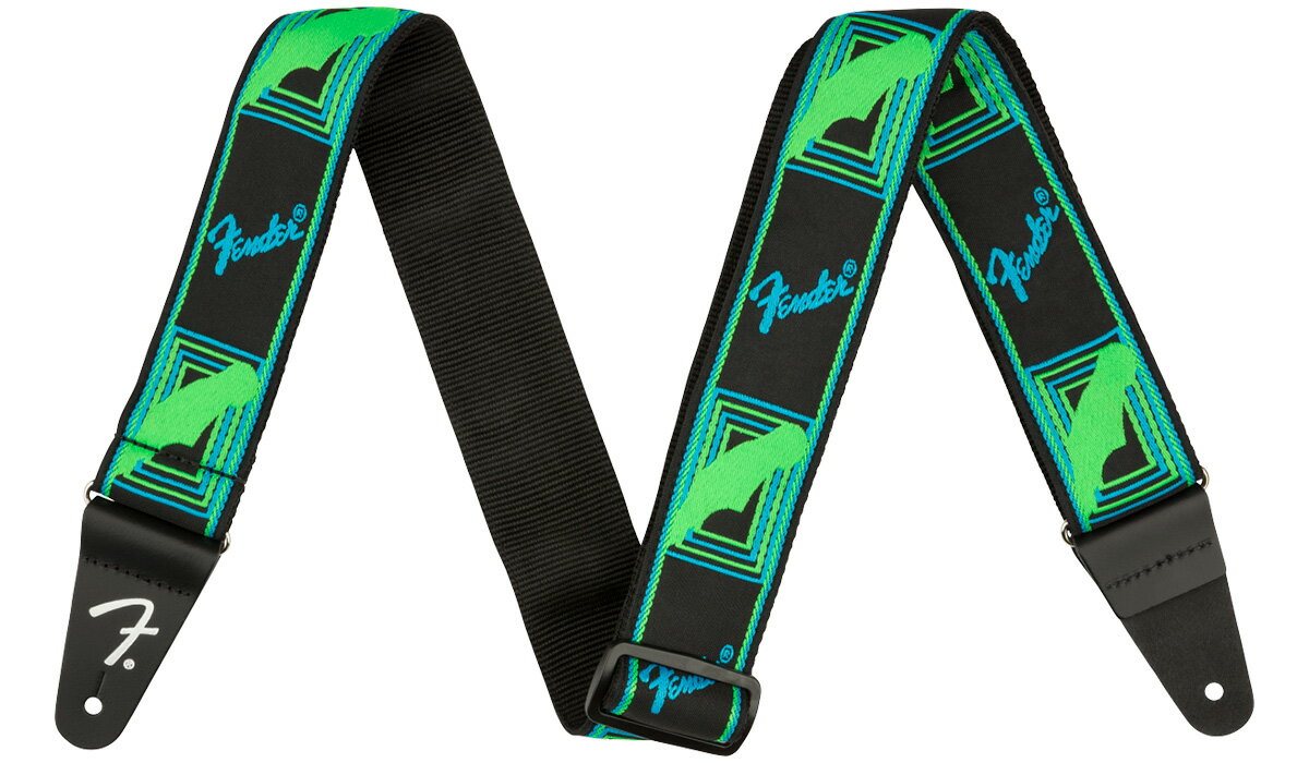 Fender Neon Monogrammed Strap Green/Blue ストラップ フェンダー