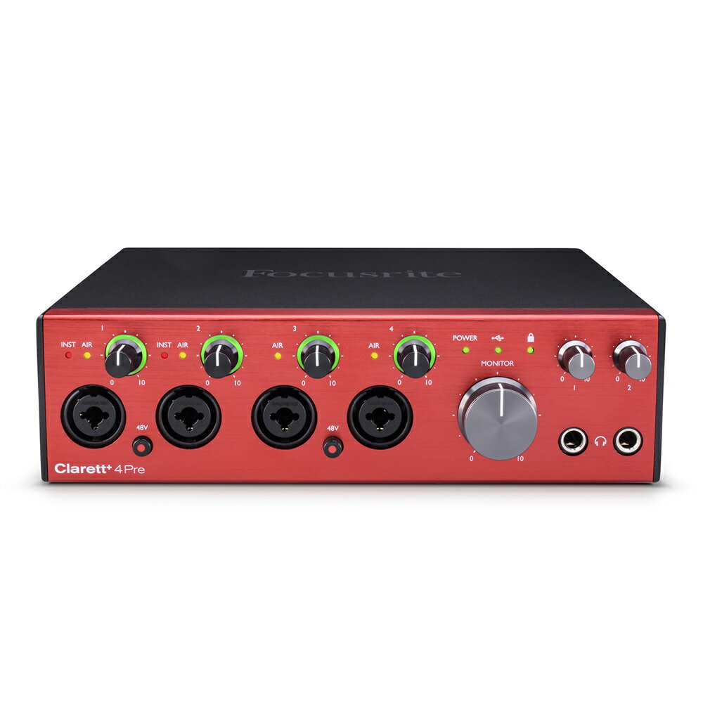 Focusrite Clarett+ 4Pre オ－ディオインターフェイス 18IN 8OUT フォーカスライト