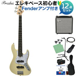 Bacchus WJB-Mini/R OWH ベース 初心者12点セット 【Fenderアンプ付】 ジャズベースタイプ ダウンサイズ バッカス