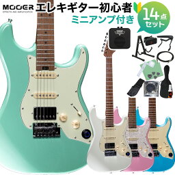 MOOER GTRS S801 エレキギター初心者14点セット 【ミニアンプ付き】 ローステッドメイプル指板 エフェクト内蔵 ムーア