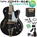 Epiphone Emperor Swingster Black Aged Gloss エレキギター 初心者14点セット マーシャルアンプ付き フルアコギター エピフォン