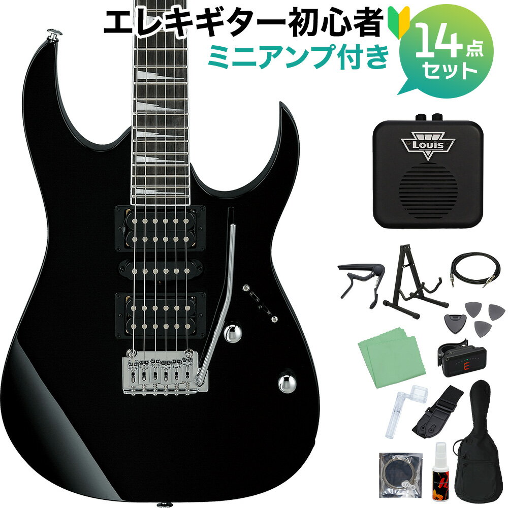 Gio Ibanez GRG170DX BKN (Black Night) エレキギター初心者14点セット 【ミニアンプ付き】 ジオ アイバニーズ