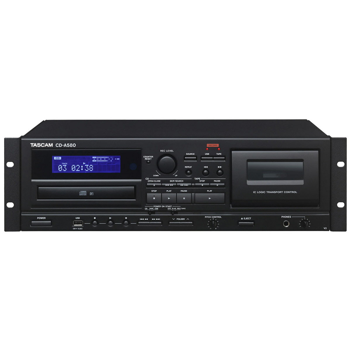 TASCAM CD-A580 v2 業務用 カセットレコーダー CDプレーヤー USBレコーダー タスカム