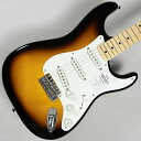 Made in Japan Traditional 50s Stratocaster Maple Fingerboard 2-Color Sunburst S/N:JD22014534【特徴】Made in Japan Traditional 50s Stratocasterはグロスフィニッシュのバスウッドボディを採用。21本のヴィンテージスタイルフレットを装備した9.5インチラジアスの”U” シェイプメイプルネックがTraditionalシリーズならではのクラシカルな演奏製を提供します。6サドル式ヴィンテージスタイルSynchronized Tremoloブリッジ、そしてTraditionalシリーズのために選定されたオリジナルピックアップはリアルで音楽的なヴィンテージトーンを奏でます。細めに設計されたナット幅は日本のプレイヤーにも弾きやすい仕様となっています。堅実なギタークラフトマンシップと、プレイヤーのニーズに柔軟に対応する答えが、本シリーズに反映されています。【商品のコンディション】新品・未展示品・メーカー保証付属・現品画像掲載こちらの個体は検品・調整後、専用倉庫にて保管しFender純正箱でお届けする安心の画像現物個体販売品です。【担当者コメント】2020年春にリニューアルされたモデル、指板のRが緩やかになりナット幅もわずかに狭くなっています。この商品についての詳しいお問い合わせは TEL：0570-020-025 または「お問い合わせフォーム」よりお願いします。【詳細情報】ボディBasswoodボディフィニッシュGloss PolyesterボディシェイプStratocasterネックMapleネックフィニッシュGloss Urethaneネックシェイプ"U" Shapeスケール25.5" (648 mm)フィンガーボードMapleフィンガーボードラジアス9.5" (241 mm)フレット数21Frets SizeVintageナットBoneナット幅1.615" (41.02 mm)ポジションインレイBlack DotブリッジピックアップVintage-Style Single-Coil StratミドルピックアップVintage-Style Single-Coil StratネックピックアップVintage-Style Single-Coil StratコントロールMaster Volume, Tone 1. (Neck Pickup), one 2. (Middle Pickup)ピックアップスイッチ5-Position Blade: Position 1. Bridge Pickup, Position 2. Bridge and Middle Pickup, Position 3. Middle Pickup, Position 4. Middle and Neck Pickup, Position 5. Neck PickupピックアップコンフィギュレーションSSSブリッジ6-Saddle Vintage-Style Synchronized TremoloハードウェアフィニッシュNickel/ChromeチューニングマシーンChrome Die-Castピックガード1-Ply EggshellコントロールノブEggshell重量：約3.4kg付属品：ソフトケース、保証書、レンチ、トレモロアームJANコード：0885978483211