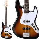 LaidBack LJB-5-R-JJ 3Tone Sunburst エレキベース ジャズべースタイプ ハムバッカー切替可能 アルダーボディ レイドバック