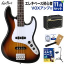 LaidBack LJB-5-R-JJ 3TS ベース初心者11点セット【VOXアンプ付き】 ジャズべースタイプ ハムバッカー切替可能 アルダーボディ レイドバック