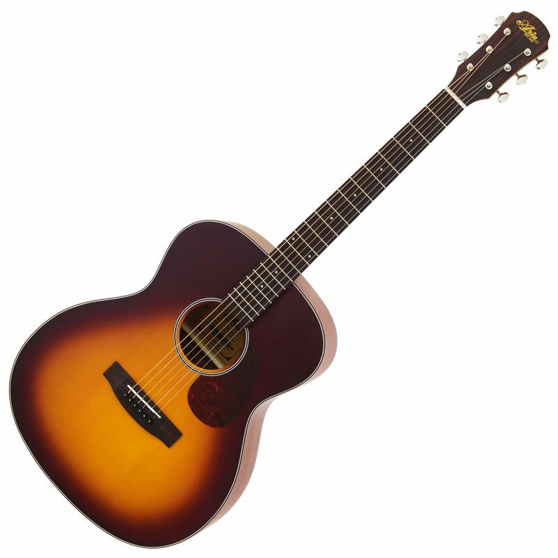 Aria アコースティックギター 100 series【特徴】トップにスプルース、バック＆サイドにサペリを採用。全体を艶消し塗装で仕上げたアコースティックギターです。※画像はサンプルです。木目などには個体差がございます。Top：SpruceBack & Sides：SapeleNeck：MahoganyFingerboard：RosewoodNut width：43 mmScale：650 mmFrets：20FBridge：RosewoodHardware：ChromeFinish：MTTS (Tobacco Sunburst, Matt)JANコード：4944465086697