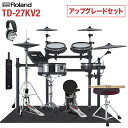 【お店でもご購入いただけます】V-Drums でしか得られない臨場感のあるサウンドと演奏感を実現したホームユース・モデル【TD-27KV2】【特徴】・Prismatic Sound Modeling テクノロジーを備えた音源モジュール『TD-27 Ver2.0』・最新トレンドに合わせて作成した新規キットを、10 キット追加・一部の既存キットを音源のバージョンアップに合わせてリメイク・PureAcoustic Ambience テクノロジーにより、プレイヤー・ポジションでのリアルな音場を再現・高度なマルチ・センサーの搭載で、演奏表現力が飛躍的に向上したデジタル・スネアとデジタル・ライドに加えて、デジタル・ハイハットをセット・アップ・クラッシュ・シンバルに薄型パッドの『CY-12C-T』と『CY-14C-T』を採用・39 種類のユーザー・サンプルをプリロード・『TD-50X』で好評の Transient 機能がユーザー・サンプルでも使用可能に・スマートフォンなどを接続し、本体から好きな曲を再生できるBluetooth オーディオ搭載・Roland Cloud Kit Contents 経由で新しいキットを追加可能に ※対応時期は別途ご案内します【詳細情報】◎音源ドラム・キット数:100(プリセット:75)音色数:728ユーザー・サンプル:ユーザー・サンプル数=最大 500(製品出荷時のユーザー・サンプルを含む)音の長さ(合計):モノラル 24 分、ステレオ 12 分、ファイル形式:WAV(44.1kHz、16/24 ビット)エフェクト:パッド・コンプレッサー(パッドごと)、パッド・イコライザー(パッドごと)、オーバーヘッド・マイク・シミュレーター、ルーム / リバーブ、マルチ・エフェクト:3 系統、30 種類、マスター・コンプレッサー、マスター・イコライザーBluetooth:対応規格= Bluetooth 標準規格 Ver 4.2対応プロファイル= A2DP(オーディオ)/ GATT(MIDI over Bluetooth LowEnergy)/対応コーデック= SBC(SCMS-T 方式によるコンテンツ保護に対応)/ソング・プレーヤー(SD カード):ファイル形式= WAV(44.1kHz、16/24 ビット)、MP3 ※ 1レコーダー:レコーディング方法=リアルタイム、最大録音時間= 60 分(一時録音:3 分)※ 2、ファイル形式= WAV(44.1kHz、16 ビット)ディスプレイ:グラフィック:LCD 256 × 80 ドット外部メモリー:SD カード(SDHC 対応)接続端子:○ TRIGGER INPUT 端子= 1(キック、スネア、タム 1、タム 2、タム 3、ハイハット、クラッシュ 1、ライド、ライド・ベル、ハイハット・コントロール)(25ピン D-sub タイプ)※ 3 ○ TRIGGER IN 端子= 4(クラッシュ 2、AUX1、AUX2、AUX3)(TRS 標準タイプ)※ 3 ○ DIGITAL TRIGGER IN 端子= 3(USB A タイプ)○MASTER OUT 端子= 2(L/MONO、R)(標準タイプ)○ DIRECT OUT 端子= 2(MONO標準タイプ)○ PHONES 端子= 1(ステレオ標準タイプ)○ MIX IN 端子= 1(ステレオ標準タイプ)○ MIDI 端子= 1(IN、OUT/THRU)○ USB COMPUTER 端子=1(USB B タイプ)○ FOOT SW 端子= 1(TRS 標準タイプ)○ DC IN 端子= 1USB COMPUTER 端子:速度= Hi-speed USB、ドライバー・モード=ジェネリック/ベンダー、対応通信= USB-MIDI / USB-Audio ※ 4USB オーディオ:サンプリング周波数(オリジナル)= 44.1kHz、サンプリング周波数(サンプリング・レート・コンバーター使用)= 96kHz, 48kHz、録音= 28 チャンネル、再生= 4 チャンネル電源:AC アダプター(DC9V)消費電流:770mA◎キット構成構成:○ドラム・サウンド・モジュール : TD-27 Ver2.0 × 1 ○スネア : PD-140DS ×1 ○タム : PDX-100 × 3 ○ハイハット : VH-14D × 1 ○クラッシュ 1: CY-12C-T × 1○クラッシュ 2: CY-14C-T × 1 ○ライド : CY-18DR × 1 ○キック : KD-10 × 1 ◯ドラム・スタンド：MDS-Standard2※SD カードは製品に含まれません。付属品:○音源用マウント○ AC アダプター○専用接続ケーブル○接続ケーブル(クラッシュ 2 用)○ドラム・キー○セットアップ・ガイド○取扱説明書(保証書)○ローランド ユーザー登録カード別売品:○パーソナル・ドラム・モニター:PM シリーズ○ステレオ・ヘッドホン: RH-300V ○ V-Drums アクセサリー・パッケージ: DAP-3X ○ V-Drums マット: TDM シリーズ○ノイズ・イーター:NE-100B、NE-10、NE-1外形寸法(必要占有面積):幅 (W)1,500 mm 奥行 (D)1,200 mm 高さ (H)1,200 mm質量:32.0kg※ 1:オーディオ・ファイルは、SD カードに保存されている必要があります。※ 2:録音には、SD カードが必要です。SD カードがない場合、約 3 分間の一時録音が可能ですが、本体への保存はできません。※ 3:デジタル接続対応パッドと排他利用です。※ 4:USB オーディオを使用するには、ベンダー・モードに変更してベンダー・ドライバーを使用する必要があります。JANコード：2470000035193【vdrum_030030a_23win】