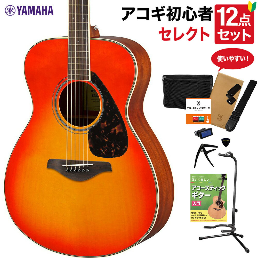 YAMAHA FS820 AB アコースティックギター 教本付きセレクト12点セット 初心者セット ヤマハ