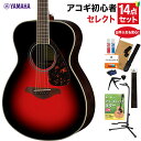 YAMAHA FS830 DSR アコースティックギター 教本・お手入れ用品付きセレクト14点セット 初心者セット ローズウッド ヤマハ