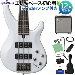 YAMAHA TRBX305 WH (ホワイト) 5弦ベース初心者12点セット 【Fenderアンプ付】 アクティブベース 白 ヤマハ