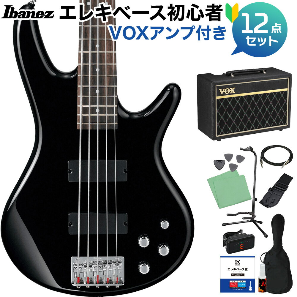 Ibanez GSR205 BK 5弦ベース初心者12点セット 【VOXアンプ付】 コンパクトボディ アイバニーズ GIO