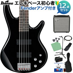 Ibanez GSR205 BK 5弦ベース初心者12点セット 【Fenderアンプ付】 コンパクトボディ アイバニーズ GIO