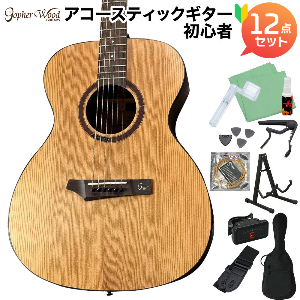 Gopher Wood Guitars i210R アコースティックギター初心者12点セット ローステッドスプルース単板 OOOサイズ ゴフェルウッドギターズ