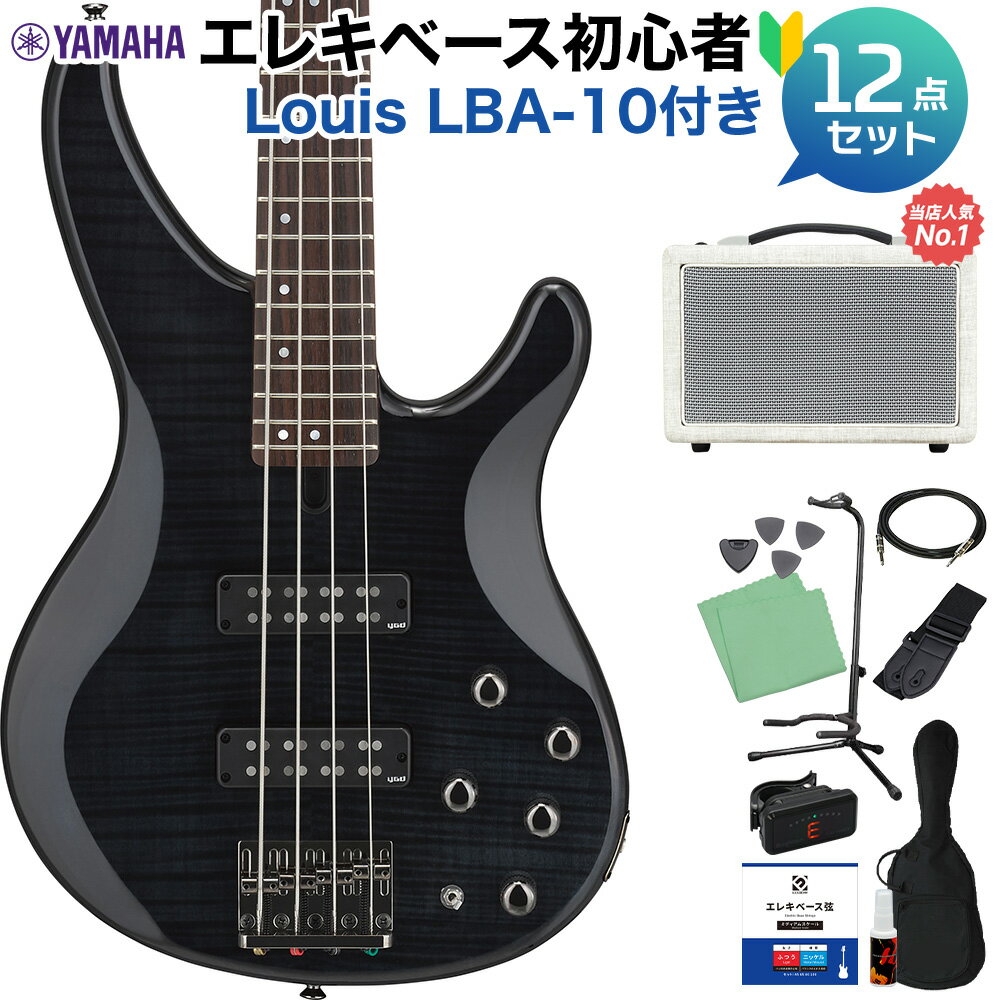 YAMAHA TRBX604FM TBL ベース初心者12点セット 【島村楽器で一番売れてるベースアンプ付】 トランスルーセントブラック ヤマハ