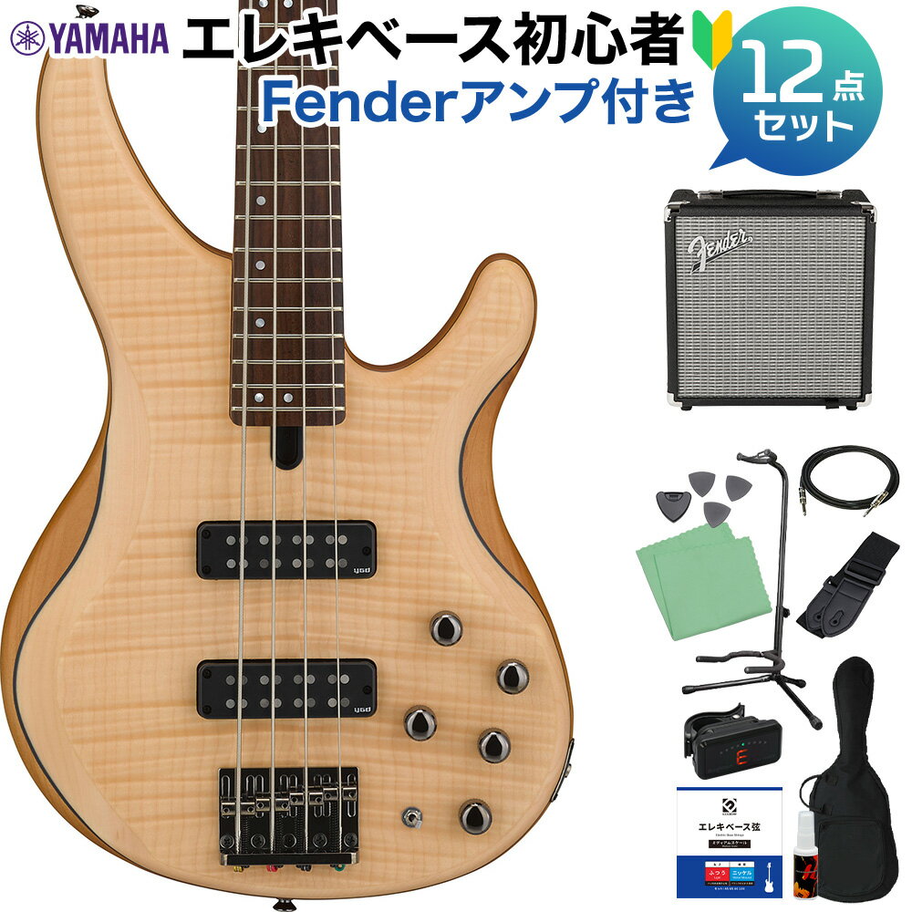 YAMAHA TRBX604FM NS ベース初心者12点セット 【Fenderアンプ付】 ナチュラルサテン ヤマハ 【初心者セット】