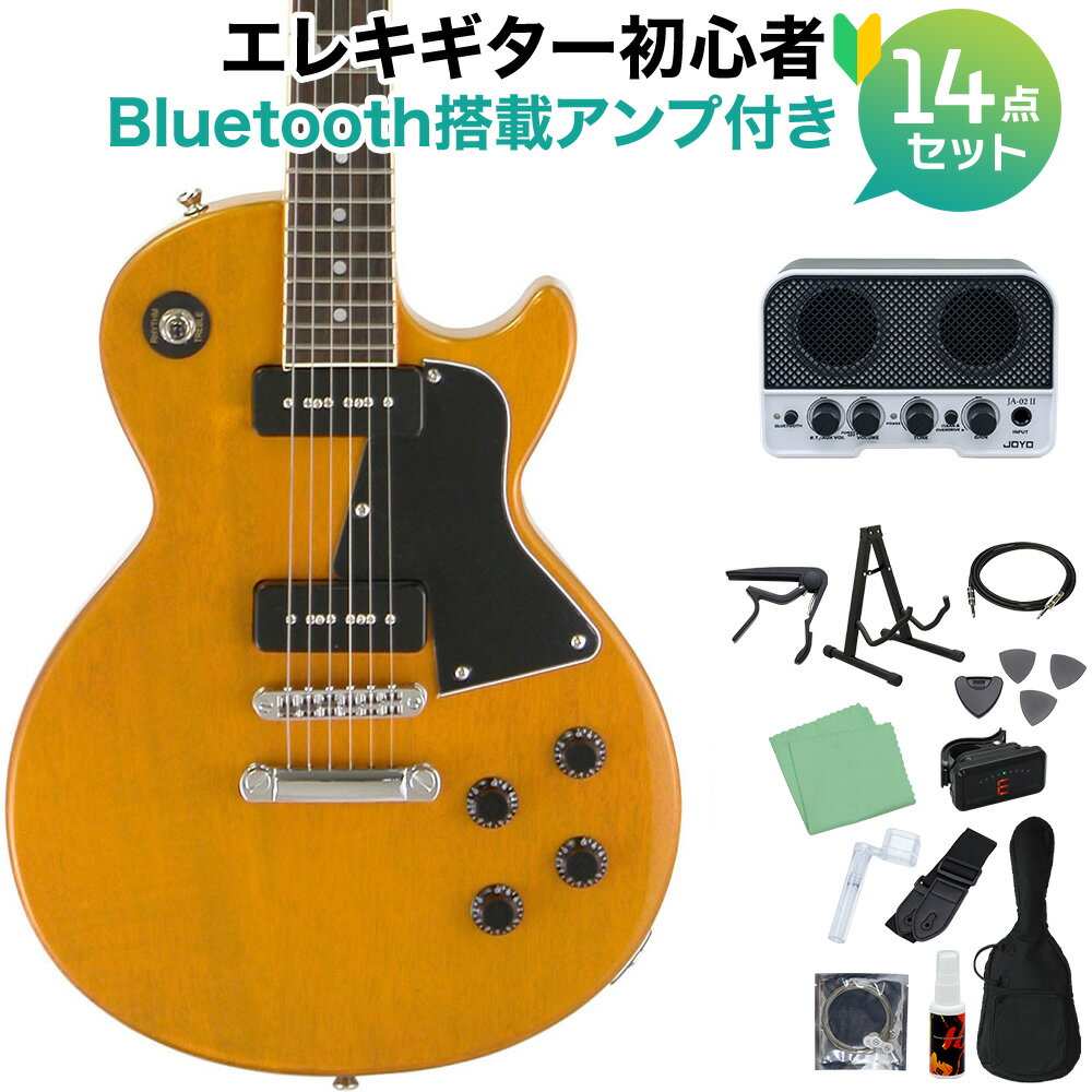 Blitz by AriaProII BLP-SPL YL エレキギター初心者14点セット【Bluetooth搭載ミニアンプ付き】 レスポールスペシャル TVイエロー ブリッツ BLPSPL