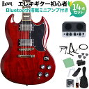 Burny SRSG55 Cherry エレキギター初心者14点セット【Bluetooth搭載ミニアンプ付き】 SG バーニー 【WEBSHOP限定】