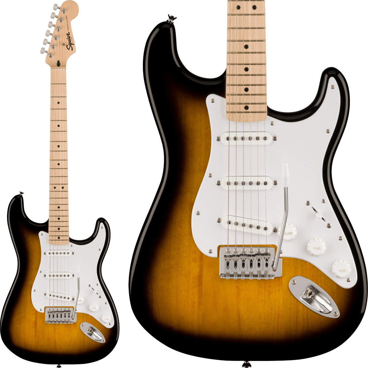 Squier by Fender SONIC STRATOCASTER Maple Fingerboard White Pickguard 2-Color Sunburst ȥȥ㥹 쥭 磻䡼 / 磻 ˥å