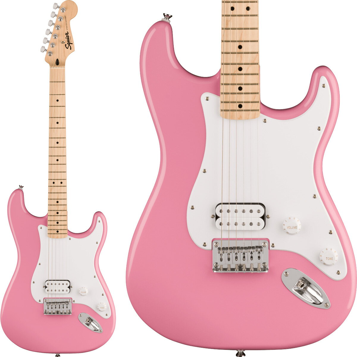 Squier by Fender SONIC STRATOCASTER HT Maple Fingerboard White Pickguard Flash Pink ストラトキャスター ハードテイル 1PU エレキギター スクワイヤー / スクワイア ソニック