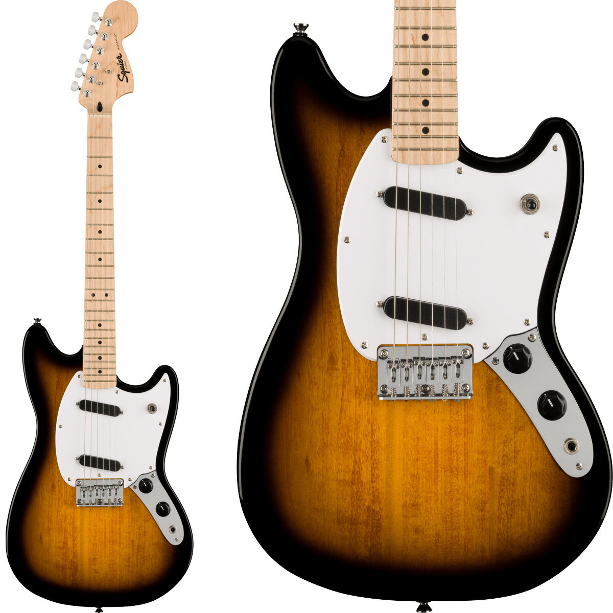 Squier by Fender SONIC MUSTANG Maple Fingerboard White Pickguard 2-Color Sunburst 쥭 ॹ 硼ȥ 磻䡼 / 磻 ˥å