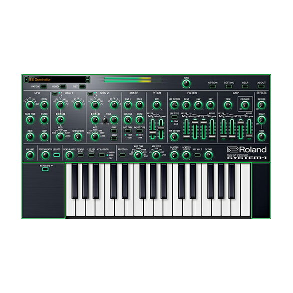 4ボイスのグリーンなマシン【特徴】Roland が提供するサブスクリプション「Roland Cloud」内のソフトを有料サブスクリプション契約なし、買い切りで購入できる商品です。お届けするシリアルをRoland Cloud内で入力することで、対象のソフトをインストール、ご使用することができます。ご購入後、シリアル番号とインストール用簡易マニュアルへのリンクが記載されたPDFをお送りいたします。【】SYSTEM-1ソフトウェア・シンセサイザーは、2014年にリリースされたそのハードウェア版と同様に、奥深いコントロール類と多様なサウンドが特徴です。SYSTEM-1ハードウェアをお持ちの方は、高度なエディター／ライブラリアン機能と完全なDAW統合をソフトウェアで実現することができます。また、プロデューサーが重宝する機能として、SYSTEM-1の強力なサウンドをバーチャル形式で使うことができます。【】Super Saw、Super Square、FM、Vowelをはじめとする12種類のオシレーターに加え、サブオシレーターとノイズ・ジェネレーターを備えた2つのオシレーター。スキャッター機能を備えた先進のアルペジエーター。独立したローパスとハイパス・フィルター。ディレイ、リバーブ、クラッシャーなどの内蔵エフェクトに加えテンポ同期可能なLFOを装備。SYSTEM-1ハードウェアの完全なエディター／ライブラリアン、そしてDAWとの統合。【未来のクラシック】当時の定番のサウンドと実にモダンなシンセ・サウンドとを融合するSYSTEM-1は、アーティストにとって多くの場面で強力な武器となります。直観的なコントロールを調節するだけで、地響きのようなベース、きらめくアープ、暖かいパッド、煌びやかなプラック・サウンド、Lo-Fiのサウンド・エフェクトなど、ミックス内で絶妙な存在感を放つ、感動的なサウンドをすばやく作り出すことができます。【先進のアルペジエーター】SYSTEM-1のアルペジエーターのスキャッター機能は、弾く人に新しい発見やアイデアをもたらしてくれます。6つのステップ設定を持った6タイプのアルペジオに、スキャッターのタイプや深さを変えて組み合わせることで、パターンを無限に作り出すことができます。アルページエーターを音符だけでなく、カットオフやレゾナンスなどのシンセ・パラメーターに使用することで、動きのあるシーケンスや、生き生きとした質感を作り出すことができます。【ハードウェアとの統合】SYSTEM-1ソフトウェアシンセは、SYSTEM-1やSYSTEM-1mハードウェアをお持ちの方には必須の製品です。ハードウェアとソフトウェアのシームレスな双方向通信により、完全なエディター／ライブラリアン機能として使えるだけでなく、1対1のコントロール・インターフェースとしても実現します。【詳細情報】■動作環境動作環境、対応機種はメーカーサイト商品ページをご参照ください。JANコード：4957054748098