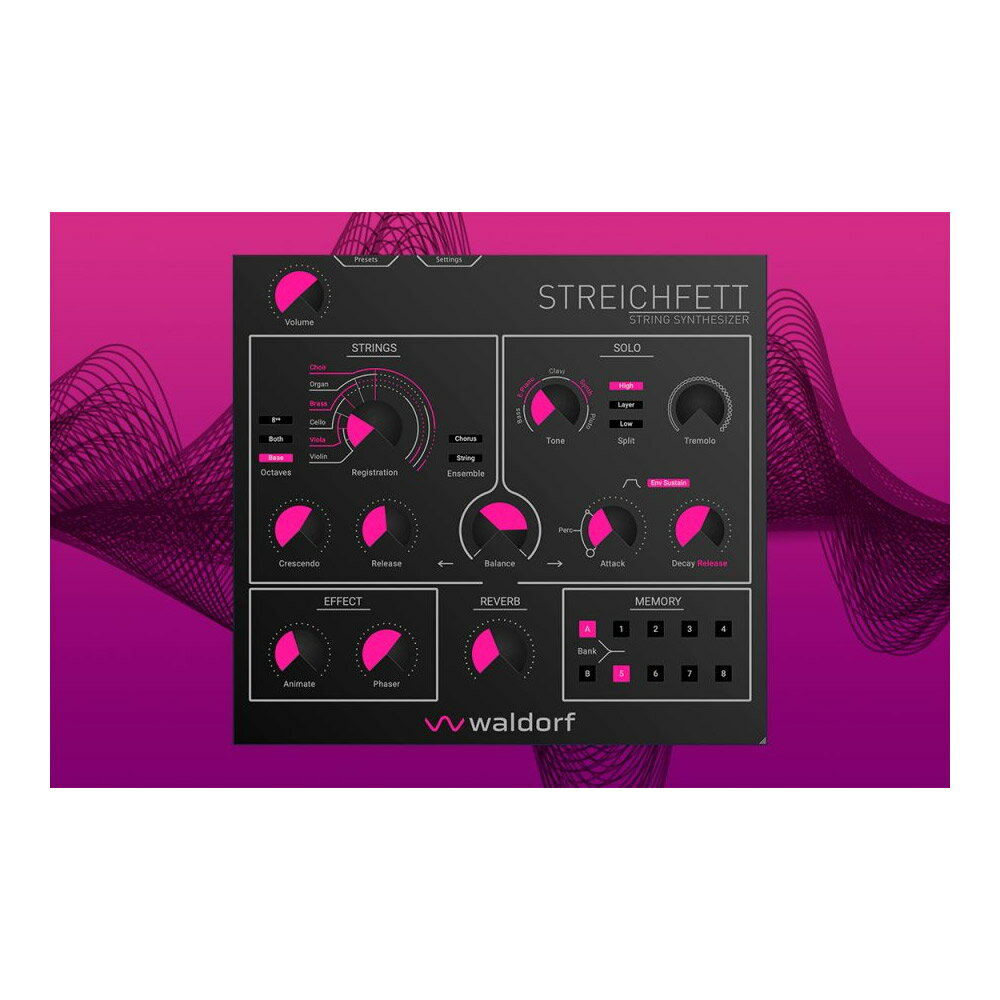 Waldorf Streichfett Plugin Strings Synthesizer プラグインソフト ウォルドルフ