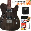 Greg Bennett STA-400SH TBK エレキギター初心者12点セット【ミニアンプ付き】 テレキャスタータイプ シンライン ホロウボディ グレッグベネット 【島村楽器限定モデル】