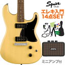Squier by Fender Paranormal Strat-O-Sonic Vintage Blonde エレキギター初心者14点セット 【充電式ミニア...