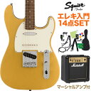 Squier by Fender Paranormal Custom Nashville Stratocaster Aztec Gold エレキギター初心者14点セット 【マーシャルアンプ付き】 ストラトキャスター スクワイヤー / スクワイア 【初心者セット】