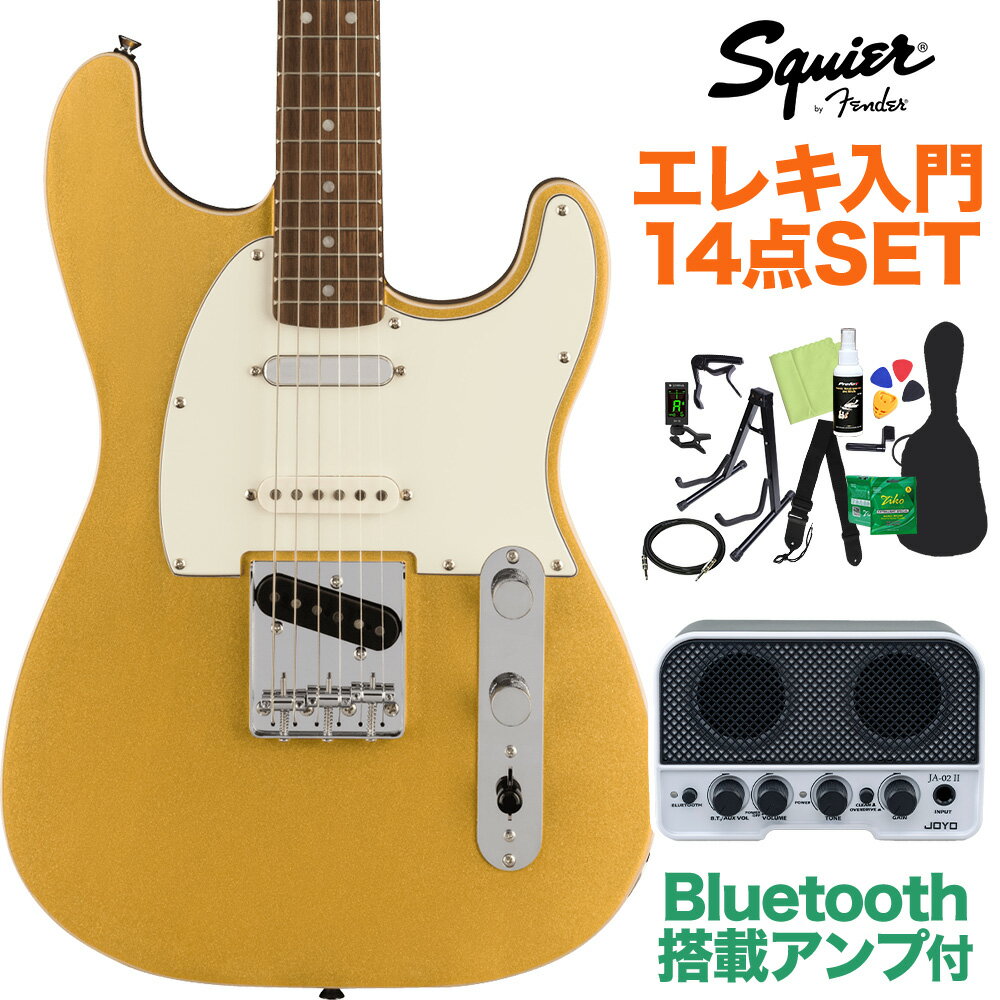 Squier by Fender Paranormal Custom Nashville Stratocaster Aztec Gold エレキギター初心者14点セット 【Bluetooth搭載ミニアンプ付き】 ストラトキャスター スクワイヤー / スクワイア