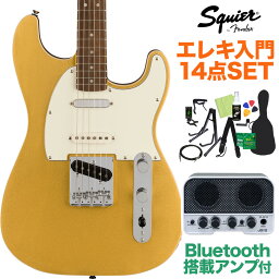 Squier by Fender Paranormal Custom Nashville Stratocaster Aztec Gold エレキギター初心者14点セット 【Bluetooth搭載ミニアンプ付き】 ストラトキャスター スクワイヤー / スクワイア