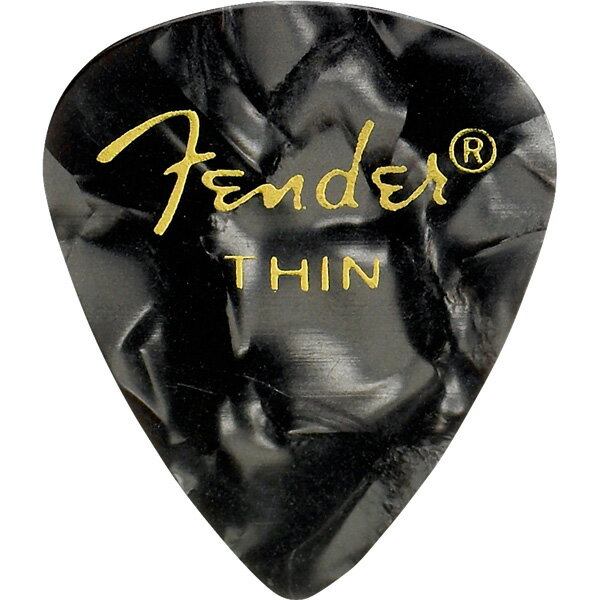 Fender Premium Celluloid 351 Shape Picks Thin Black Moto 12-Pack ピック 12枚セット シン セルロイド ティアドロップ フェンダー