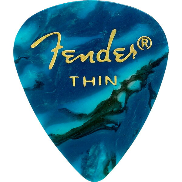 Fender Premium Celluloid 351 Shape Picks Thin Ocean Turquoise 12-Pack ピック 12枚セット シン セルロイド ティアドロップ フェンダー