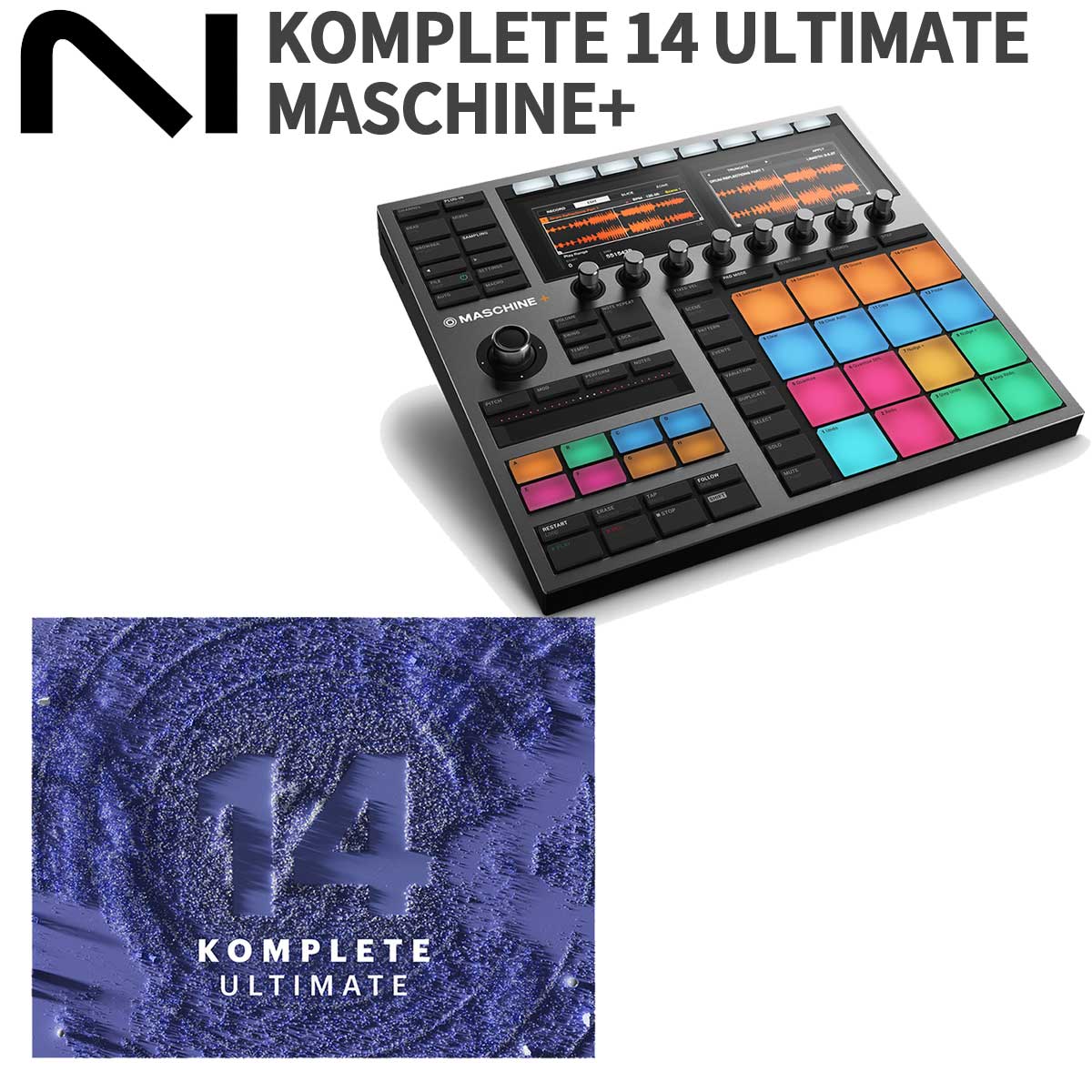 MASCHINE+と KOMPLETE 14 ULTIMATE アップグレード版 for KOMPLETE SELECTのセット！【特徴】MASCHINE MK3を公式サイトにて製品登録することでKOMPLETE 14 SELECTをプレゼント（自動的にアカウントに付与されます） こちらのセットは「MASCHINE MK3」にKOMPLETE 14 ULTIMATE アップグレード版 from KOMPLETE SELECTがセットになっています。 KOMPLETE SELECTから ULTIMATEへお客様ご自身でアップグレードしていただくセットです。 ※SELECTを登録後に ULTIMATEのシリアルを登録していただくだけで完了します。【セット内容】・MASCHINE+・KOMPLETE 14 ULTIMATE アップグレード版 for KOMPLETE SELECTJANコード：4042477280000