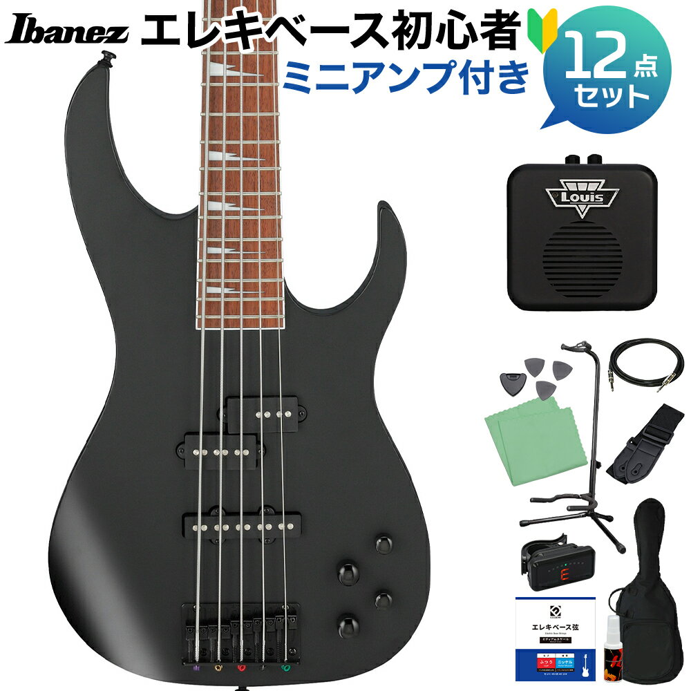 Ibanez RGB305 BKF (Black Flat) 5弦ベース初心者12点セット 【ミニアンプ付】 アイバニーズ 【島村楽器限定販売】