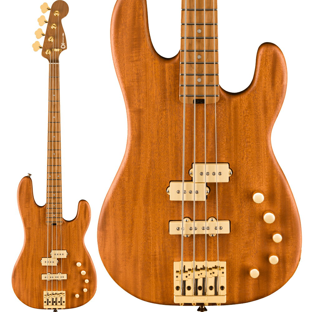 Charvel / シャーベル Pro-Mod San Dimas Bass エレキベース【特徴】ハイポジションへのアクセスを高める深めのカッタウェイを施したマホガニーボディは、1970年代後期のオリジナルCharvel San Dimasベースから受け継がれたデザインを採用しています。極薄のボルトオン式メイプルCharvelスピードネックはオリジナルのスタイリングを踏襲し、ゴージャスなキャラメライズド加工が施され、内蔵グラファイト補強ロッド、ヒールマウント式トラスロッド調整ホイールなど、剛性と調整に優れた仕様を備えています。またピックアップにはオリジナル同様、ハイパワーのPro-Mod San Dimas Bass PJ IV MAHはDiMarzioピックアップを搭載しています。ブリッジにはパンチの効いたModel Jピックアップ、ミドルにはウォームでファットなトーンにミッドレンジの粘りを加えたModel Pピックアップが採用されています。3バンドアクティブEQ、ピックアップブレンドコントロール、プッシュ／プルセレクター付きマスターボリュームといった多彩なサウンドデザインを可能にするコントロールを装備。【詳細情報】ボディ：Mahoganyボディフィニッシュ：Satinボディシェイプ：San Dimas Bassコントロールノブ：Dome-Styleフィンガーボード：Caramelized Mapleハードウェアフィニッシュ：Chromeポジションインレイ：Cream Dotネックフィニッシュ：Hand-Rubbed Satin Urethaneネック：Bolt-On with Graphite Reinforcementヘッドストック：Licensed Fender Precision BassSpecial Electronics：Active Electronicsナット：Graph Tech TUSQ XLブリッジピックアップ：DiMarzio Model J DP123ミドルピックアップ：DiMarzio Model P DP122コントロール：Volume (Push/Pull Selector for Active/Passive Options), Blend, 3-Band EQ (Active Only)ピックアップスイッチ：Noneピックアップコンフィギュレーション：PJブリッジ：Charvel HiMass チューニングマシーン：Charvel Open-Gearストリング：Nickel Plated Steel (.045-.100 Gauges)JANコード：0717669962296