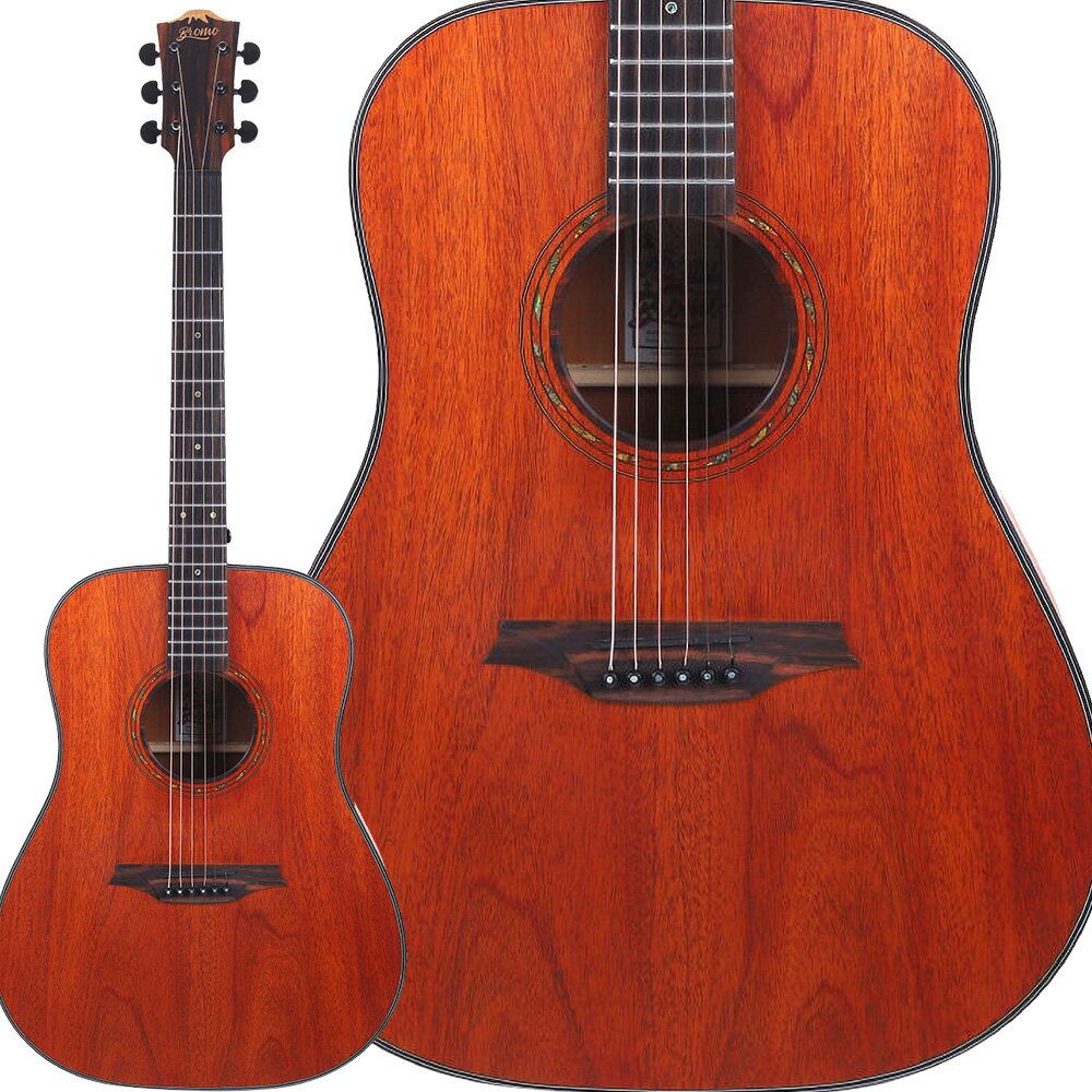 ソリッドマホガニートップ＆厳選されたマホガニー合板のバック＆サイド【特徴】ソリッドマホガニートップと厳選されたマホガニー合板のバック＆サイドを組み合わせています。マホガニーは、温かくふくよかなサウンドをもち、革新的なToneFlowブレーシングシステムと多くのギタリストに愛されるドレッドノートシェイプを採用し、ふくよかな低音と深い響きを高め、心地いいサウンドを奏でます。オリジナルデザインのブリッジ、アバロンを使用したイーグルアイポジションインレイ、アバロンを丁寧に組み合わせて制作された、ロープデザインのロゼッタが力強く上品な見た目を演出しています。※画像はサンプルです。木目などの外観には個体差がございます。【ソリッドマホガニートップと厳選されたマホガニー合板のバック＆サイド】ソリッドマホガニートップと厳選されたマホガニー合板のバック＆サイドを組み合わせています。マホガニーは、温かくふくよかなサウンドをもちます。【ToneFlowブレーシングシステム】革新的なToneFlowブレーシングシステムと多くのギタリストに愛されるドレッドノートシェイプを採用し、ふくよかな低音と深い響きを高め、心地いいサウンドを奏でます。【力強く上品な見た目】オリジナルデザインのブリッジ、アバロンを使用したイーグルアイポジションインレイ、アマラエボニーを丁寧に組み合わせて制作された、ロープデザインのロゼッタが力強く上品な見た目を演出しています。【詳細情報】ボディシェイプ：ドレッドノートスケール：645 mm ( 25.4" )ナット幅：44.5 mm ( 1 3/4" )トップ材：ソリッドマホガニーブレイシング："ToneFlow"ブレイシングスバック＆サイド材：マホガニーネック：マホガニー /2アマラエボニースカンクライントラスロッド：2-Wayフィンガーボード：アマラエボニーフィンガーボード：インレイアバロン"Eagle Eye",ヘッドベニア：アマラエボニーヘッドロゴ：メイプル Mt. Bromoロゼッタ：アバロン"Cowboy Rope",ブリッジ：アマラエボニーブリッジピン：ブラックABS/ アバロンドットヒールデコレーション：アバロン Mt.Bromoデザインフレット：ジャンボ / 20Fナット&サドル：Nubone XBフィニッシュ：サテン※商品の仕様、価格並びに付属品などは予告なく変更することがあります。※工具の使用や、パーツの取り付け/改造は専門知識が必要になります。自信の無い方はリペアショップに相談下さい。※製品の特性上、製造過程で微細な研磨痕や擦れが生じることがございます。これらは製品の品質や性能に影響を及ぼすものではございません。※お使いのブラウザや環境により実際の商品と色が異なる場合がございます。JANコード：8997032897659
