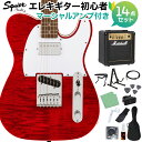 Squier by Fender Affinity Series Telecaster FMT SH Crimson Red Transparent エレキギター初心者14点セット【マーシャルアンプ付き】 テレキャスター フレイムメイプル スクワイヤー / スクワイア 【初心者セット】