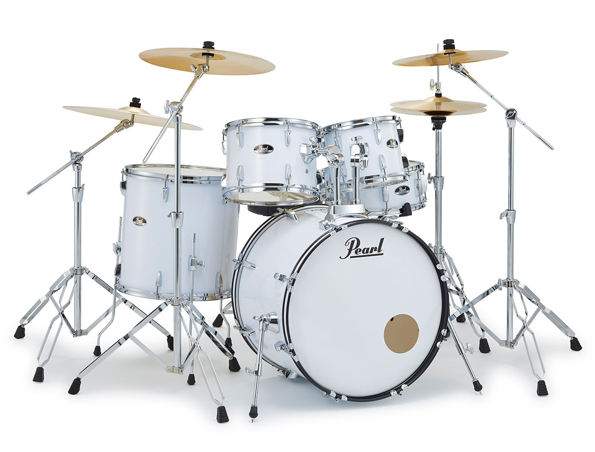 Pearl RS525SCWN/C-2CSN #33 Pure White ROADSHOW 22”バスドラム ドラムフルセット 2クラッシュシンバル 【初心者...