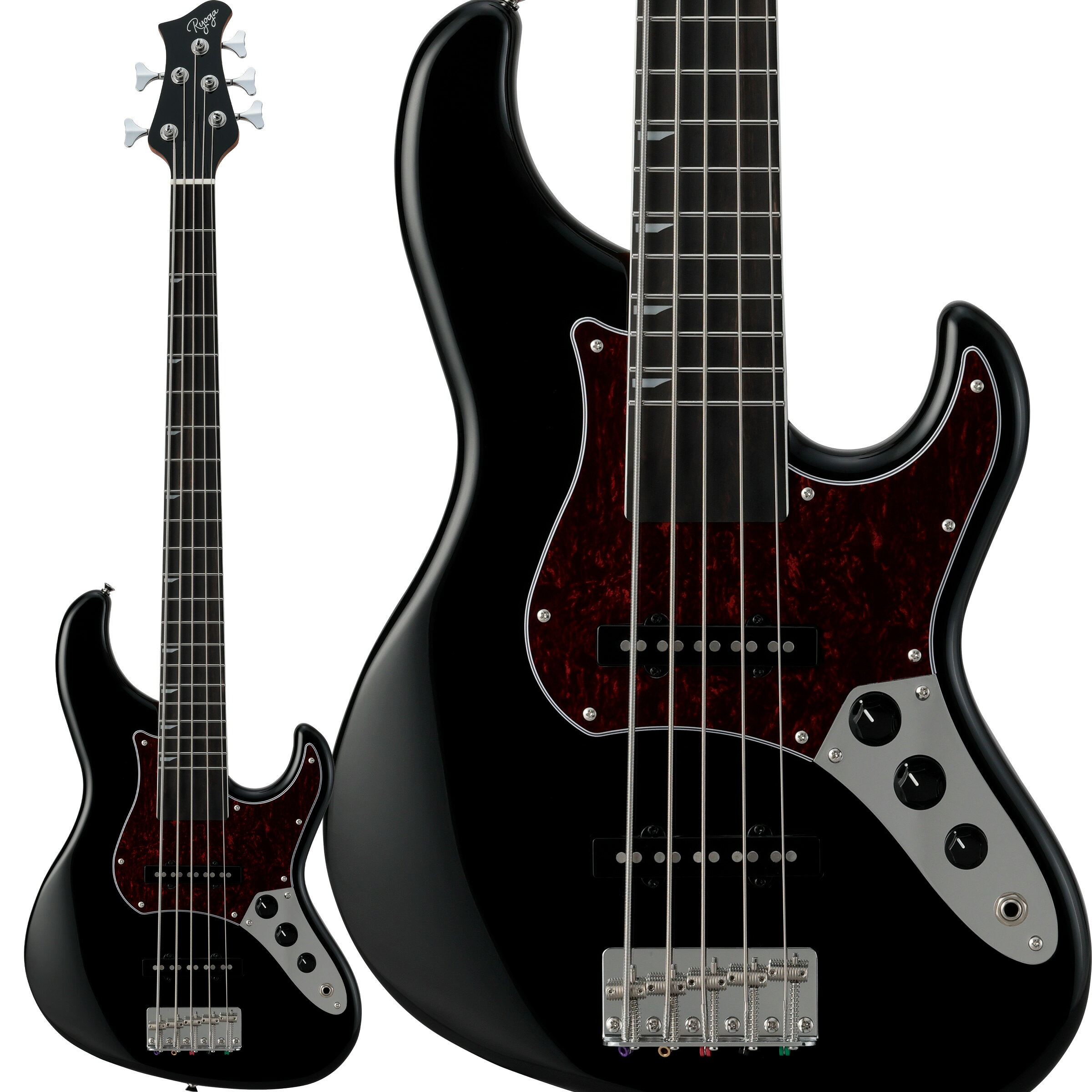 Ryoga VAL-BASS5 BLK 5弦ベース パッシブ 北米産アルダーボディ ジャズベースタイプ ブラック 黒 リョウガ
