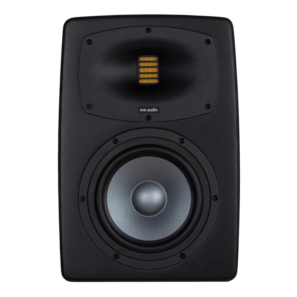 コンパクトモニタリングソリューション【特徴】EVE Audioが提案する 次世代のニアフィールドモニタリングEVE Audio EXOシリーズは広範囲な周波数帯域にわたって極めて高い精度で音声を再生する次世代のニアフィールドモニターです。EXOシリーズのために開発した新たなテクノロジーを搭載し、極めて広いスイートスポット、完璧なステレオイメージ、そして均一な指向性、正確で深みのある低域再生を実現し、高い精度のニアフィールドモニタリングを提供します。細部まですべて聞くEXOシリーズは、オーディオ技術における新たな標準を確立しています。革新的な高精度エアモーションツイーターと高度なGDCウェーブガイドを組み合わせることで、超広角のスイートスポット、完璧なステレオイメージング、および均質な分散を実現します。深層低音は正確で制御されており、これは拡張周波数範囲にわたって非常に高い精度を備えています。音響卓越性のためのエンジニアリング音響的に洗練されたデザインを細部まで仕上げたEXO 24は、クラス内で新たな基準を確立している。新しく開発されたEXOプレシジョンAirMotionツイーターとGDC導波路(ガイド付き指向制御)を組み合わせることで、正確な分散と詳細なステレオ画像を実現します。超軽量で寸法安定なポリアミドを原料としたAMTは、わずかな歪みで、超高速の過渡応答、高効率、詳細な高周波再現を実現します。より広く、より一貫性のある分散性を確保し、スイートスポットの拡大とステレオイメージングの強化に加え、ドルビーアトモスのようなマルチチャネル構成における空間統合を実現します。強力な4インチのウーファーにCALダイアフラム(コーティングアルミニウム)を搭載し、驚くほど深い低音と透明感のあるミッドサイズを実現しています。軽量なアルミニウム製コーンは、共鳴ダンプ付きダストキャップと最適化されたマグネットシステムを備えており、非常に高精度で動的な再現性を実現し、非常に低い歪みを実現しています。このシステムには、音響の卓越性に特化したエアフロー最適化LEDエンクロージャ(低屈折エンクロージャ)が付属しています。丸みを帯びたエッジを持つ曲面設計により、不要な音回折を効果的に低減し、よりクリーンで正確なリスニング体験を実現します。空力性能の向上により、リアバス反射ポートが強化され、より深い低音チューニングが可能となり、ポートノイズも大幅に低減できます。背面に搭載されたOLEDディスプレイと統合されたSMART Control Knobは、非常に直感的で使いやすい操作を可能にします。ディスプレイにはすべての重要なシステムパラメータが明確に表示されており、エンコーダーは出力レベル、ルームアダプテーションフィルター、入力ソースの選定など、重要な設定を正確に調整できます。EXO 24は、ソフトウェア制御、正確なキャリブレーション、および将来性のあるファームウェア更新に簡単にアクセスできるため、クリエイティブフローを中断することなく、モニター上で直接リアルタイムで調整できます。前面パネルでは、照明付きの「イブオーディオ」ロゴがマルチカラーステータスインジケーターとして機能します。オーバーロード保護、ファームウェア更新の進行状況、およびさまざまなシステム状態など、動作条件に関するリアルタイムのフィードバックを提供します。通常の動作中、ロゴは温かみのある白色の発光を放出し、システムが最適に動作しており、高忠実度のオーディオ再生や重要なモニタリング作業に対応していることを示しています。もちろん、ロゴの明るさを個人の好みに合わせて調整できます。 【詳細情報】設定・ボリューム：-60dB (mute)~+10dB / 0.5dB step・Room Adaption FilterLow -Shelf Filter : Desk Filter Cut（デスクトップ設置時の反射に対応）: 470 Hz -5 dB to 0 dBMid EQ : 2.6 kHz -3 dB to +3 dBHigh-Shelf Filter : > 3 kHz -5 dB to +3 dB・インプットセレクト：アナログXLR/アナログRCA/デジタル SPDIF(Left/Right選択）/ SPDIFモノ・入力感度（ADC）：-10dBV / +4dBV・Delay：最大18ms ( 0.3ms step)入出力アナログ入力：バランスXLR/アンバランスRCAデジタル入出力：S/PDIF in/out （L/R/mono）192KHz/24bitウーファーサイズ6.5インチmaxSPL116dB周波数特性41-24KHz Frequency range (- 3 dB at 1 m full space)クロスオーバー周波数2200Hzアンプ出力HF 140W+ LF 140WクラスDバイアンプサイズ/重量（本体 1台)w234 x h344 x d280 mm / 8.1kgJANコード：4250626301036