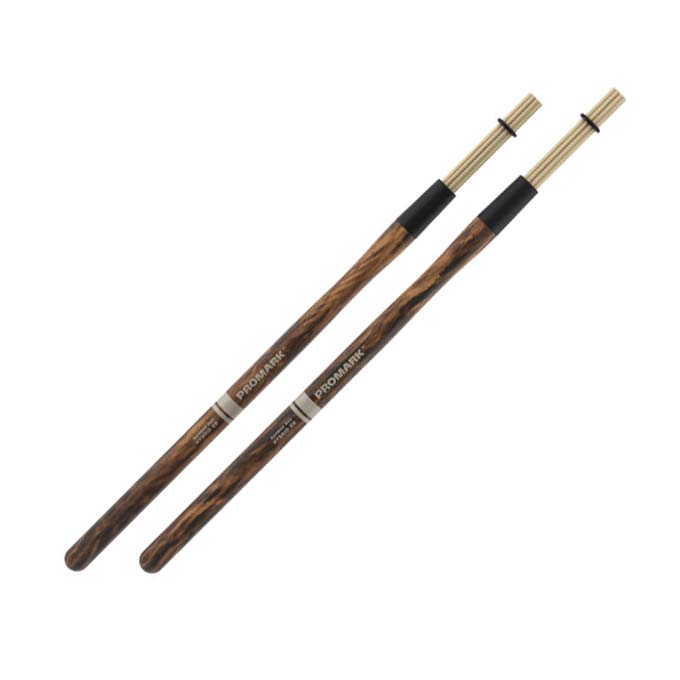 ロッド部にバンブー材を使用したハイブリッドロッド【特徴】Hybrid Rods は、ドラマーにロッドの抑えめな音量と、スティックのフィーリングやレスポンスを提供します。短めのロッド部は、やや粒の立つキャラクターのバンブー材と、ソフトなフィーリングのナイロン材の、2種ラインナップがあり、グリップ部は Fire Frain Hickory 仕様となります。ロッド部にはOリングがついており、締め具合を微調整することによって、得られるアタック感を変えることが可能です。グリップ部の Fire Grain Hickory は、先端にロッズがついている関係からやや太めで、2Bサイズとなります。FIREGRAIN シリーズは自社製材所で行う先進の木材選定で厳選された、特に強度の高い最上級の木材のみを使用しています。焼き入れ加工によって、表面が堅く強く独特のルックスになり、音の粒立ち、解像度をより明確に楽器本来のサウンドを引き出すほか、削れ、欠け、 へこみのダメージを減少してスティック全体の寿命を延ばします。【詳細情報】Diameter：2BTip Material：BambooLength：16.075" / 408.3mmDiameter：.625" / 15.9mmGrip Material：Fire Grain Hickoryロッド部長さ：約7cm、14本束、O-RINGx1JANコード：0616022136681