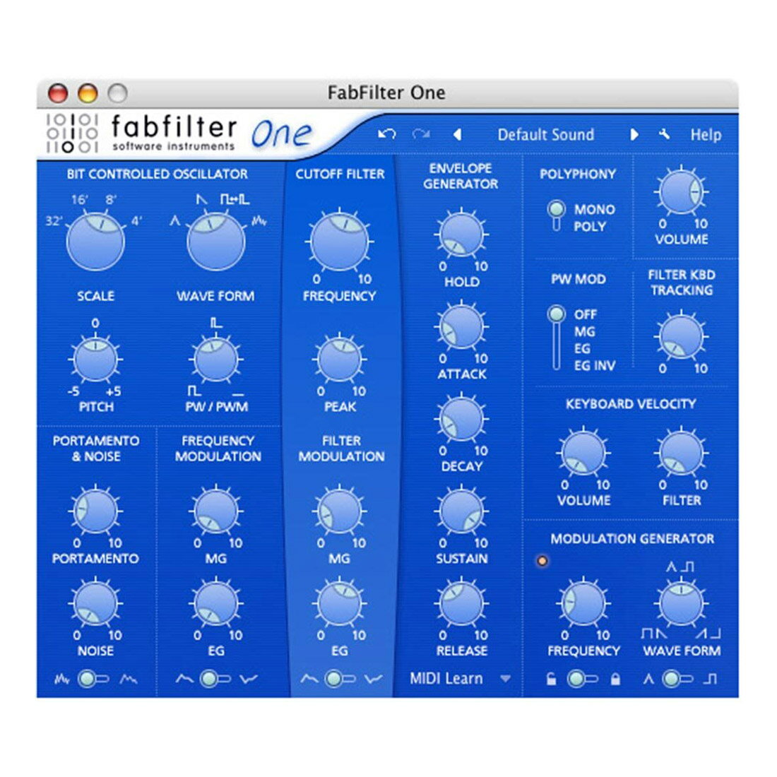 fabfilter One プラグインソフトウェア ファブフィルター 