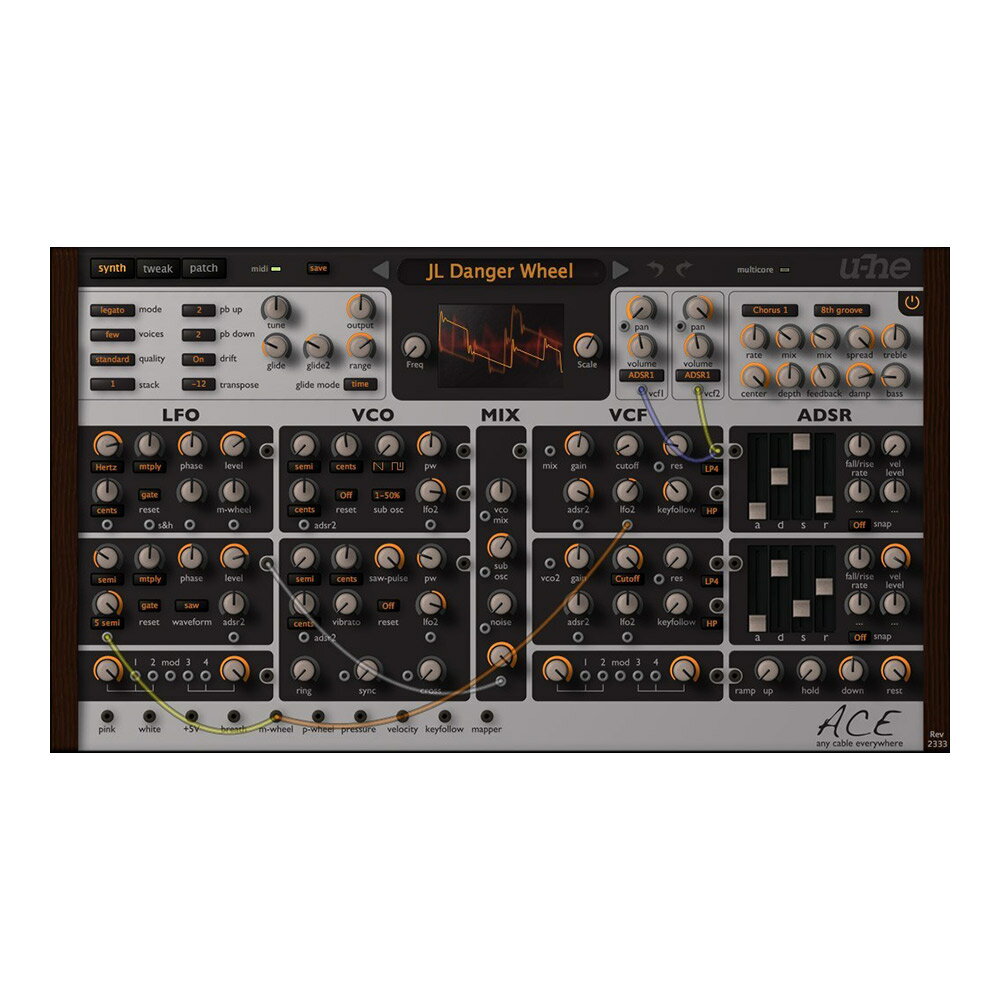 u-he Ace バーチャル パッチング シンセサイザー ユーヒー [メール納品 代引き不可]